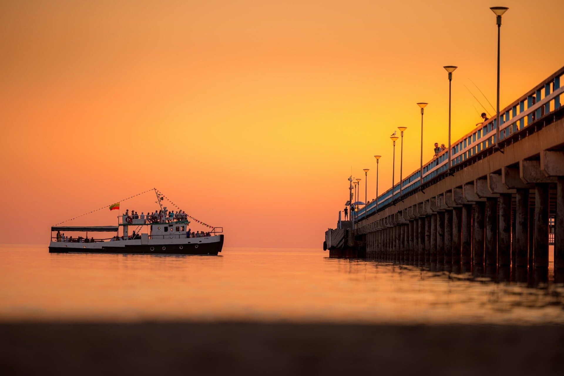 Catamaran sailing near Palanga coast