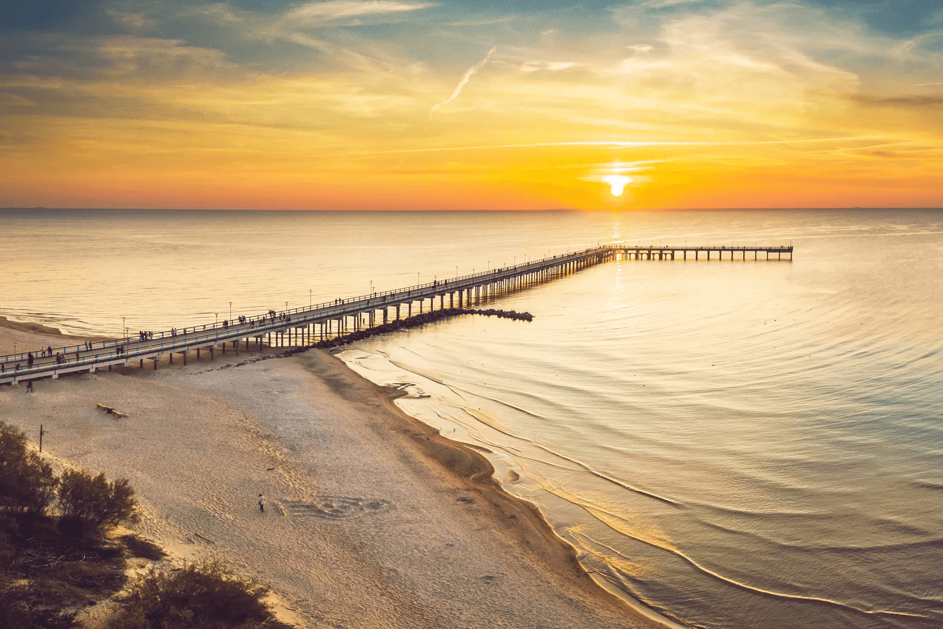 Palanga pier at sunset